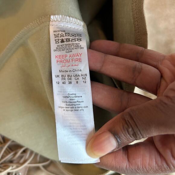 PrettyLittleThing Stone Bodycon Strapless Lace Up Mini Dress US Size 8 - Picture 11 of 11